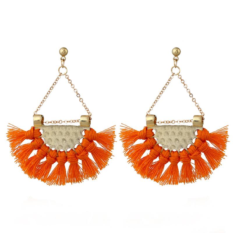 Paparazzi orange on sale fringe earrings