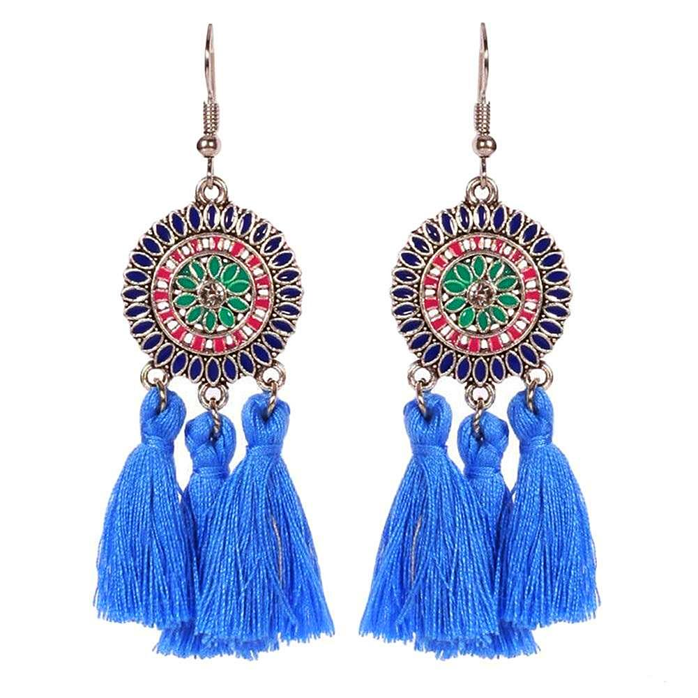 Blue Tassel Earrings