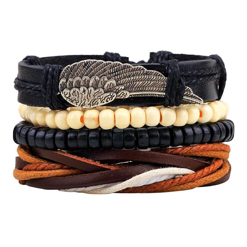 Angel wing 2025 leather bracelet